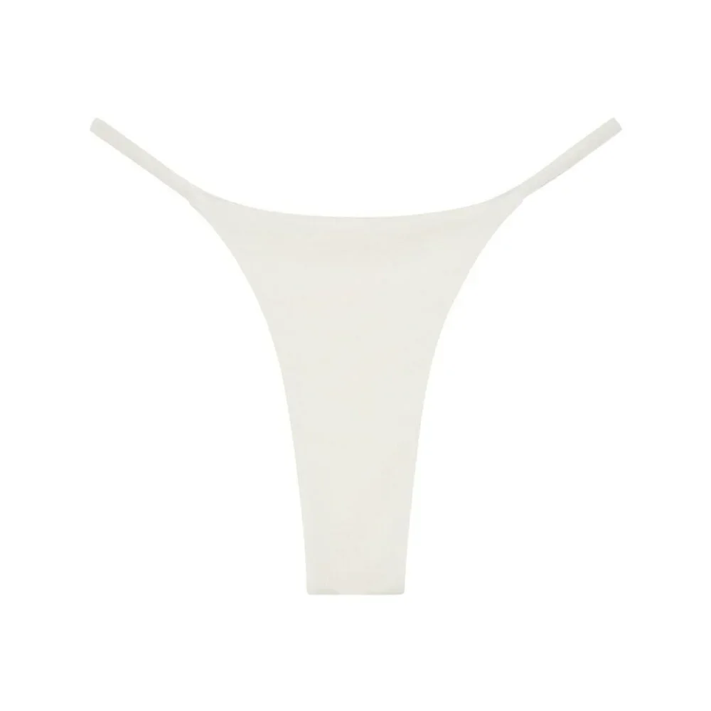 MONDAY Swimwear Brazil Thong Bikini Bottoms in Ivory